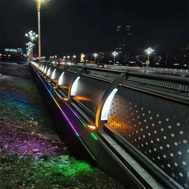 阿巴嘎河道景观灯光护栏